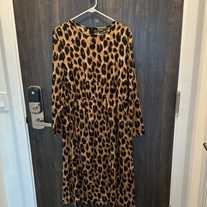 SHEIN Animal Print Long Sleeve Dress